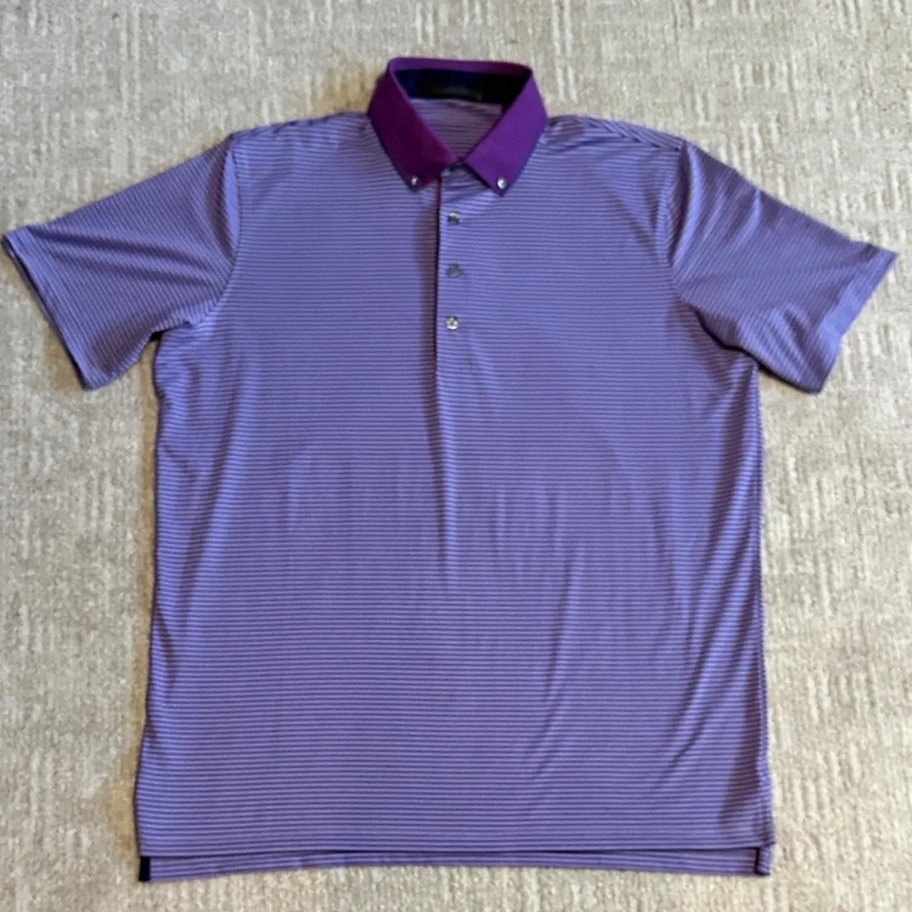 Greyson purple striped polo size large - Picture 1 of 5